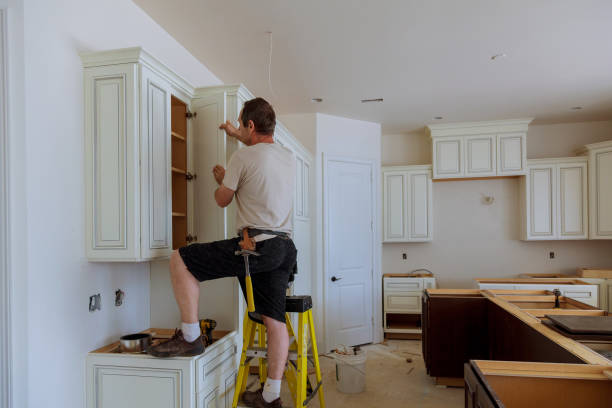 Kitchen island installation in Trumbauersville by JMT Kitchen Cabinet
